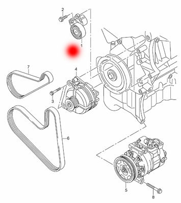 OEM 04E145299J 04E145299B TENSION ROLLER FOR VW POLO V(6R1,6C1)1.0  FABIA